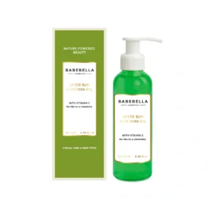 Babebella AFTER SUN ALOE VERA GEL FOR ULITMATE SKIN RELIEF – Bottle with Packaging Box