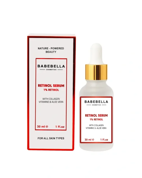 Babebella Retinol Serum 1% – Product and Outer Box Packaging
