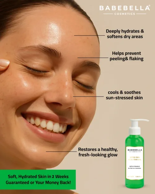 Babebella After Sun Gel – Aloe Vera Applied on Face for Cooling