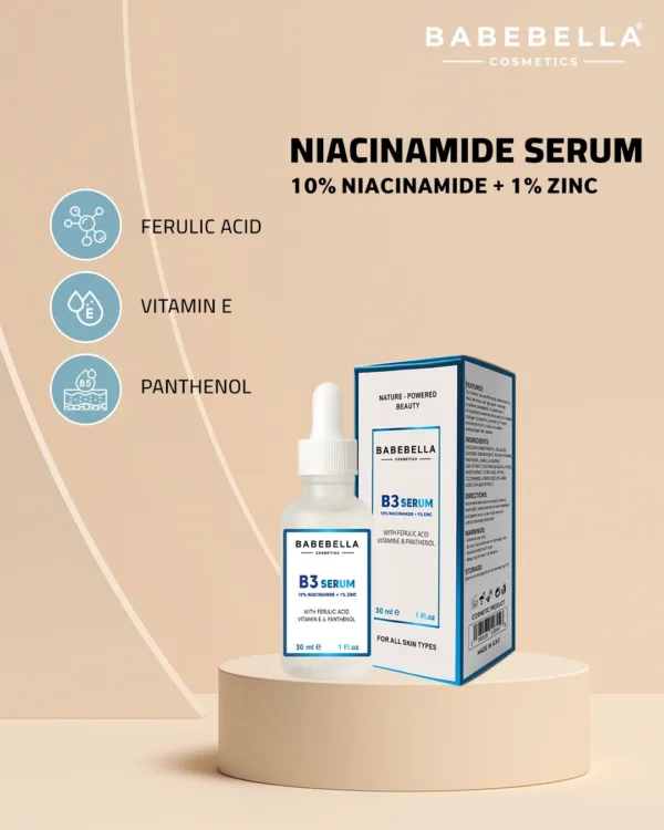 Babebella Niacinamide Serum 10% – Zinc & Panthenol Ingredients Benefits