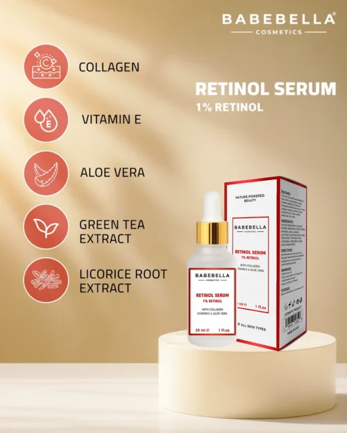 Babebella Retinol Serum 1% – Collagen & Vitamin E Firming Benefits