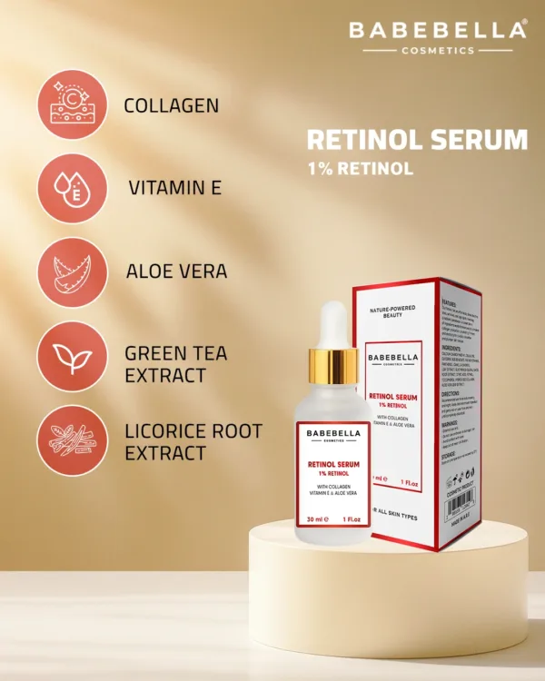 Babebella Retinol Serum 1% – Collagen & Vitamin E Firming Benefits