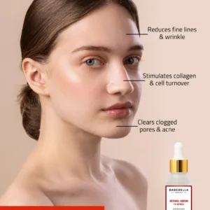 Babebella Retinol Serum Applied to Skin – Anti-Wrinkle Face Care