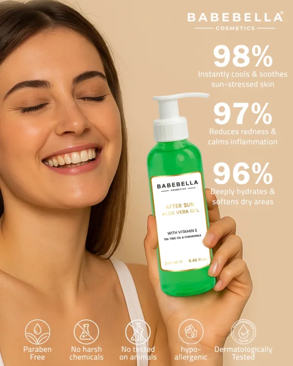 Babebella After Sun Aloe Vera Gel – 98% Soothing & Cooling Results