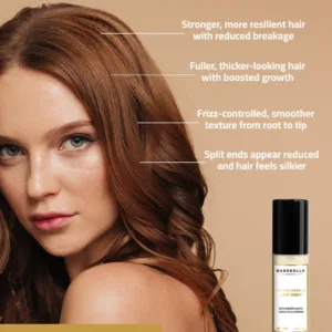 Babebella Hair Serum Applied to Hair Ends – Heat Protection