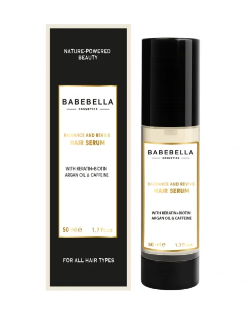 Radiance and Revive Hair Serum– Product Bottle with Box Packaging