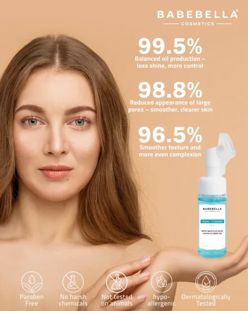 Babebella Facial Foam Cleanser – 99.5% Effectiveness for Oily Skin